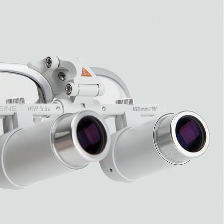 Heine HRP Set C - бинокулярные лупы высокого разрешения с увеличением 3,5х, 4х и 6х и креплением на шлеме без защитного щитка S-Guard